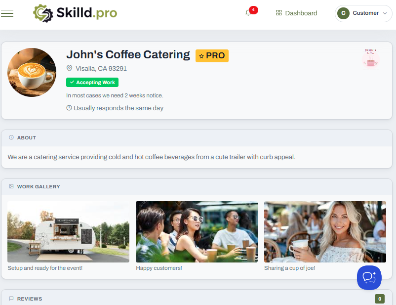 skilld.pro marketplace connecting doers with people who need work done